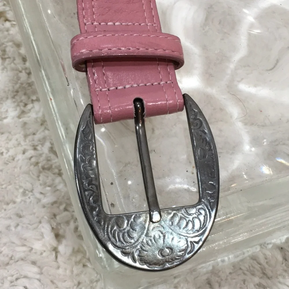 Avignon pink leather belt